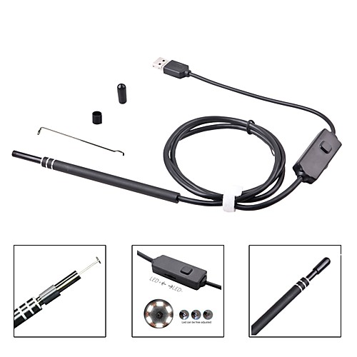 

2-in-1 Ear Cleaning USB Endoscope 5.5mm Visual Ear Spoon Earpick Otoscope Endoscope Borescope Mini Camera Android PC