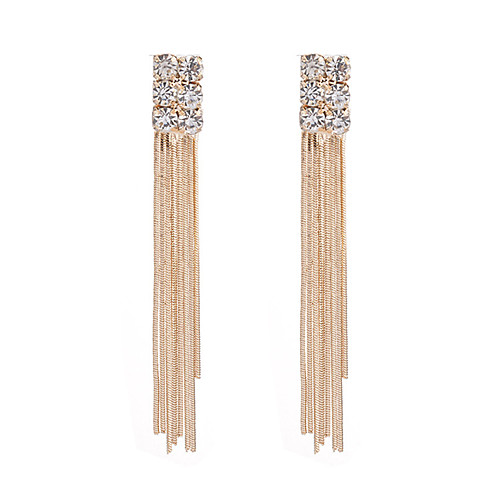 

Women's Drop Earrings Tassel Tassel Fashion Rhinestone Earrings Jewelry Gold For Daily Date