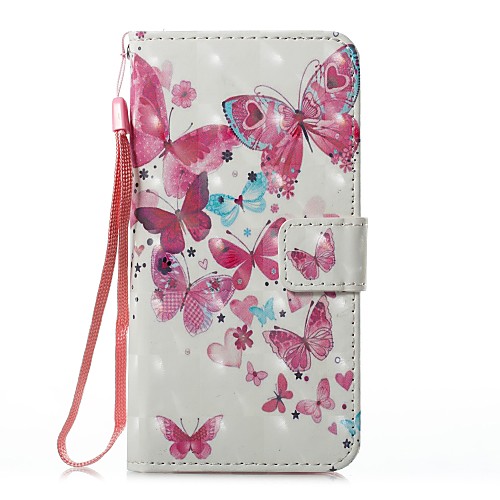 

Case For Apple iPhone X / iPhone 8 Plus / iPhone 8 Wallet / Card Holder / with Stand Full Body Cases Butterfly Hard PU Leather