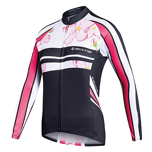 

Realtoo Women's Long Sleeve Cycling Jersey Winter Summer Bike Jersey Top Mountain Bike MTB Road Bike Cycling Back Pocket Sports Clothing Apparel / Stretchy