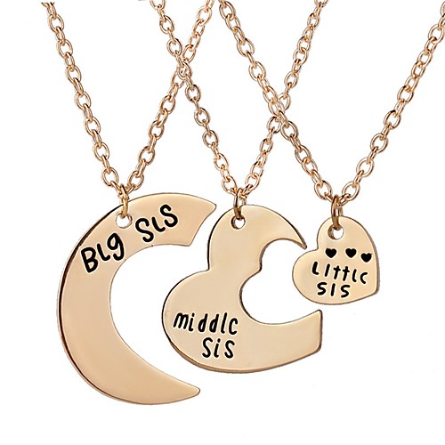 

Women's Pendant Necklace Engraved life Tree Best Friends Friendship Ladies Fashion Sister Stainless Steel Silver Gold Necklace Jewelry 3pcs For Party Casual