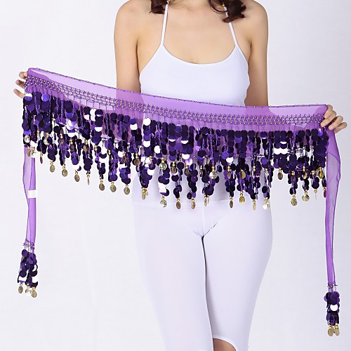 

Belly Dance Hip Scarves Women's Performance Chiffon Paillette Hip Scarf
