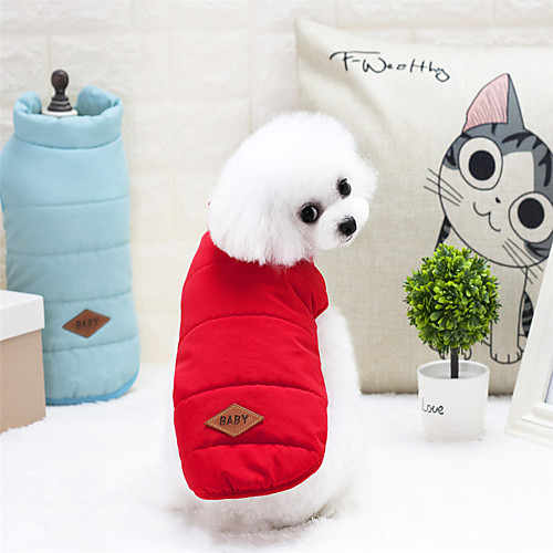 

Cat Dog Coat Vest Winter Dog Clothes Waterproof Yellow Red Blue Costume Terylene Nylon Letter & Number Casual / Daily Waterproof Keep Warm S M L XL XXL