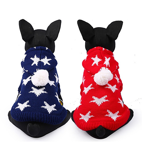 

Dog Sweater Puppy Clothes Stars Casual / Daily Winter Dog Clothes Puppy Clothes Dog Outfits Red Blue Costume for Girl and Boy Dog Chinlon XXS XS S M L