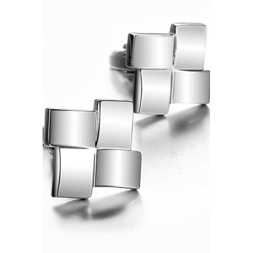 

Geometric Silver Cufflinks Pattern Men's Costume Jewelry For