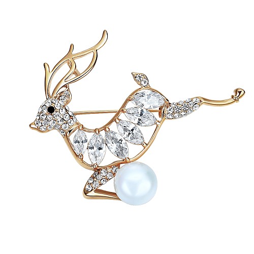 

Women's Brooches Ladies Fashion Zircon Brooch Jewelry Gold For Christmas Party
