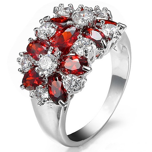 

Women's Knuckle Ring Engagement Ring Cubic Zirconia tiny diamond Red Green Blue Zircon Copper Geometric Wedding Party Jewelry Pear Cut Geometrical Round Cut Flower