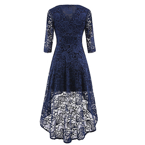 

Women's Sheath Dress Knee Length Dress Blue Yellow Wine Black Long Sleeve Black Solid Colored Fall V Neck Asymmetrical S M L XL XXL