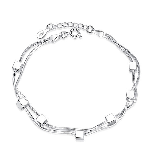 

Women's Chain Bracelet Thick Chain Ladies Sterling Silver Bracelet Jewelry Silver For Party Daily