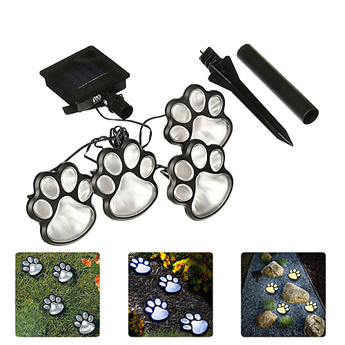 

Outdoor Solar Lights LED Paw Print Lights 4 Puppy Dog Bear Paw Buried Light Animal Decor Night Light for Outdoor Garden Path Landscape Walkway Yard Auto On