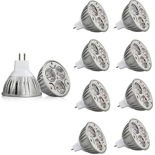 

10pcs 3 W LED Spotlight 250 lm MR16 3 LED Beads High Power LED Decorative Warm White Cold White 12 V