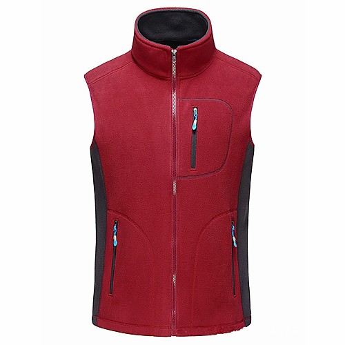 

Men's Hiking Vest / Gilet Fishing Vest Hiking Fleece Jacket Top Outdoor Thermal Warm Windproof Quick Dry Multi Pockets Autumn / Fall Winter Fleece Solid Color Red Army Green Blue Hunting Fishing