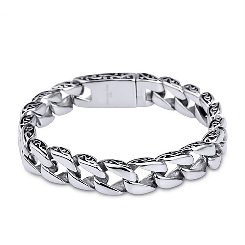 

Men's Chain Bracelet Unique Design Simple Style Fashion Stainless Steel Bracelet Jewelry Silver For Christmas Gifts Daily Casual