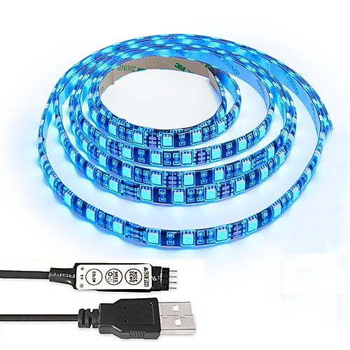 

1m Light Sets LED Light Strips RGB Tiktok Lights 60 LEDs 5050 SMD 10mm Cuttable Dimmable Waterproof 5 V 1set IP65 Linkable Self-adhesive Color-Changing