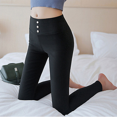 

Women's Solid Color Legging Solid Colored Black S M L