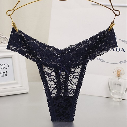 

Women's Lace Lace G-strings & Thongs Panties Low Waist Super Sexy White S