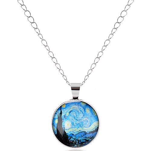 

Men's Women's Pendant Necklace Asian Simple Cartoon Glass Metal Alloy Silver Bronze Necklace Jewelry One-piece Suit For Carnival Office & Career