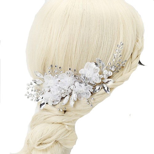 

Chiffon / Crystal / Imitation Pearl Hair Combs with 1pc Wedding / Special Occasion Headpiece