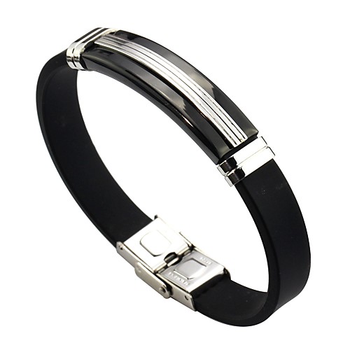 

Men's Women's Link Bracelet Classic Leather Bracelet Jewelry Black For Daily / Steel Stainless