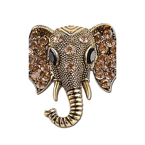 

Women's Brooches Elephant Ladies Simple Vintage Rhinestone Brooch Jewelry Gold Silver For Casual Going out