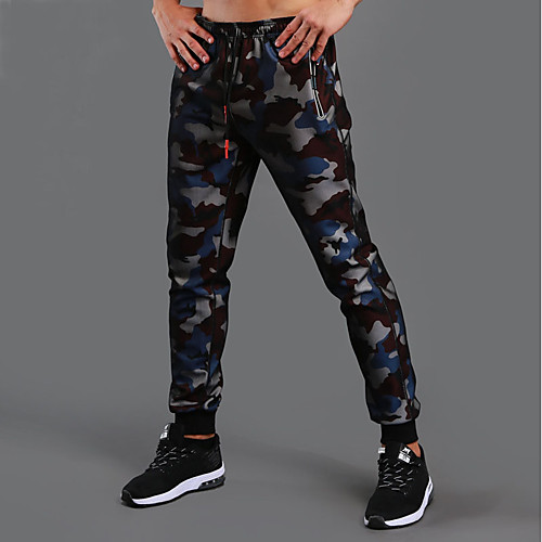 

Men's Sweatpants Track Pants Pants / Trousers Athleisure Wear Bottoms Drawstring Cotton Fitness Gym Workout Workout Exercise Sport Camo / Camouflage Black Red Blue