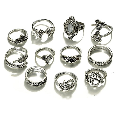 

Band Ring Moonstone Silver Gold Alloy Animal Ladies Unusual Unique Design 10pcs Adjustable / Women's / Statement Ring