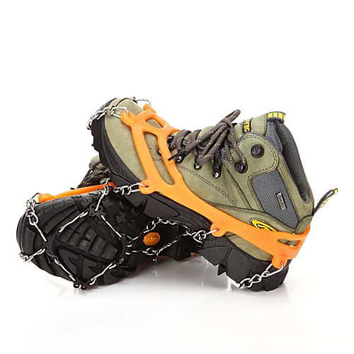 

Traction Cleats Crampons Outdoor Non-Slip Scratch Resistant Metalic Silicone Camping / Hiking Hiking Climbing 2 pcs Black Orange