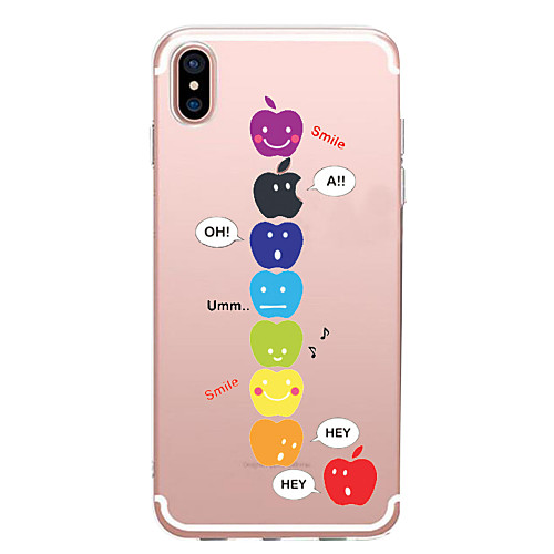 

Case For Apple iPhone X / iPhone 8 Plus / iPhone 8 Pattern Back Cover Playing with Apple Logo Soft TPU