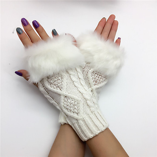 

Women's Wrist Length Half Finger Gloves - Solid Colored Mesh