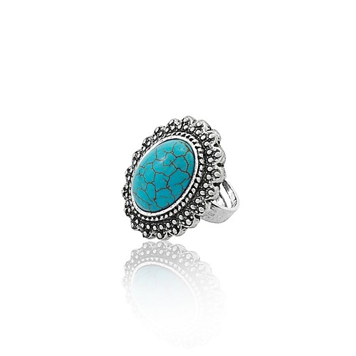 

Women's Band Ring Turquoise Silver Turquoise Alloy Ladies Simple Vintage Daily Jewelry