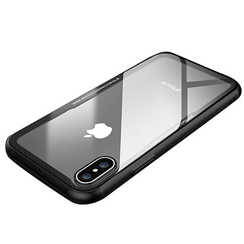 

Phone Case For Apple iPhone X Back Cover iPhone X Shockproof Ultra-thin Solid Colored Hard Tempered Glass