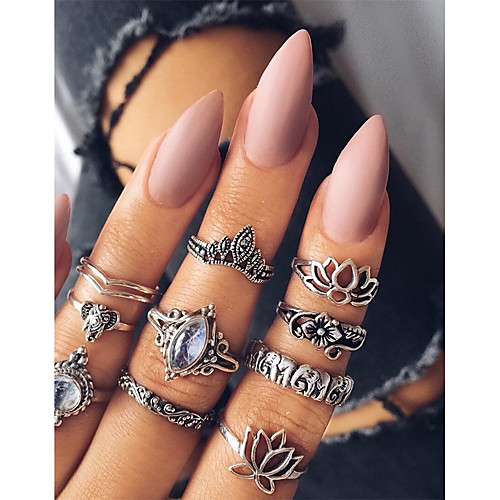 

Knuckle Ring Silver Metal Alloy Leaf Ladies Vintage One Size / Women's