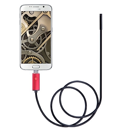 

5.5mm Lens 2 In 1 USB Endoscope Camera IP67 Waterproof Inspection Borescope 2M Length Red For Windows Android Snake Cam