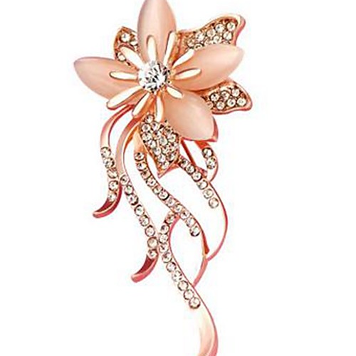

Women's Brooches Floral / Botanicals Flower Classic Fashion Imitation Diamond Brooch Jewelry Gold For Daily Formal