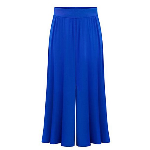 

Women's Plus Size Holiday Going out Loose Cotton Wide Leg Pants - Solid Colored Black Blue XL / XXL / XXXL