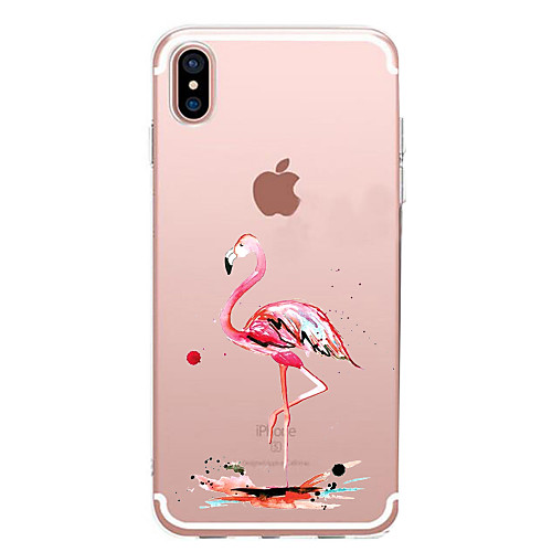 

Case For Apple iPhone X / iPhone 8 Plus / iPhone 8 Ultra-thin / Pattern Back Cover Flamingo / Animal Soft TPU