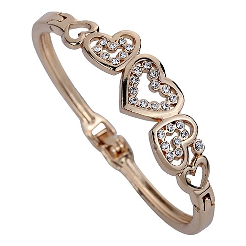 

Women's Bracelet Bangles Heart Korean Fashion Imitation Diamond Bracelet Jewelry Gold For Daily