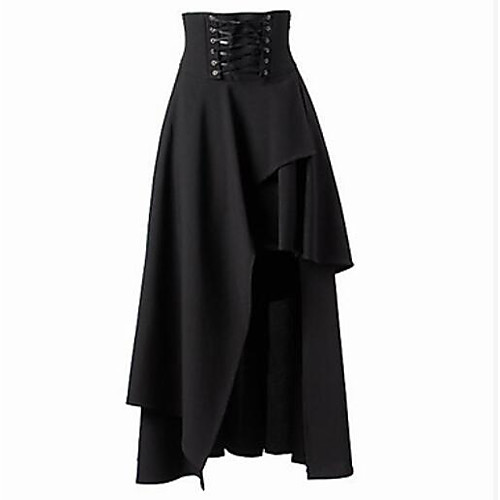 

Women's Holiday Sophisticated Swing Skirts Solid Colored Black