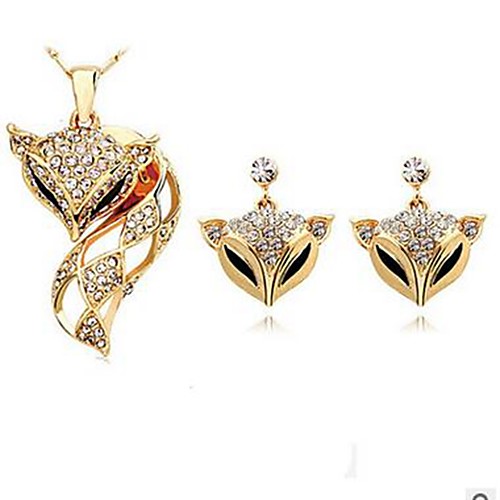 

Women's Drop Earrings Necklace Fox Animal Imitation Diamond Earrings Jewelry Gold / Silver For Daily
