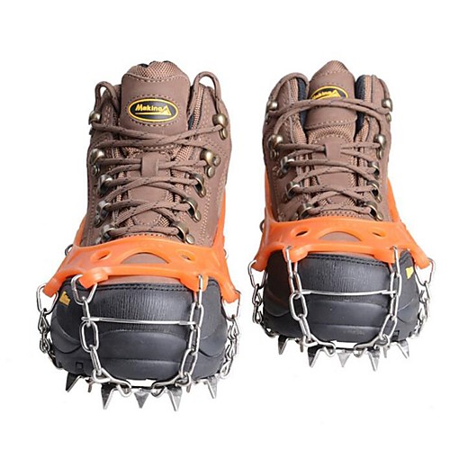 

Outdoor Sticky Non-Slippery Traction Cleats Crampons Climbing Outdoor Exercise Metal Alloy Rubber Orange