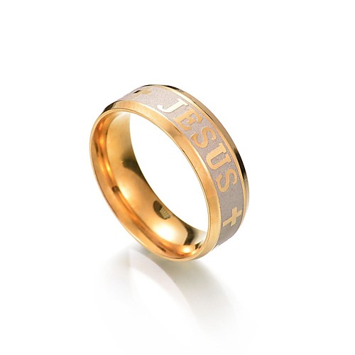 

Band Ring Golden Stainless Steel Metal One-piece Suit 7 8 9 10 11 / Men's