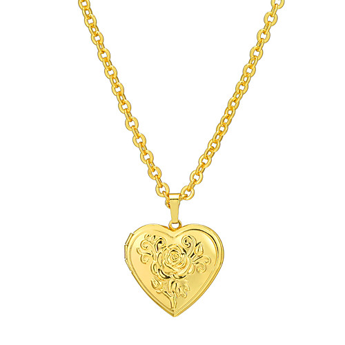 

Women's Pendant Necklace Lockets Necklace Locket Heart Statement 18K Gold Plated Copper Metal Gold Silver Necklace Jewelry For Party Daily