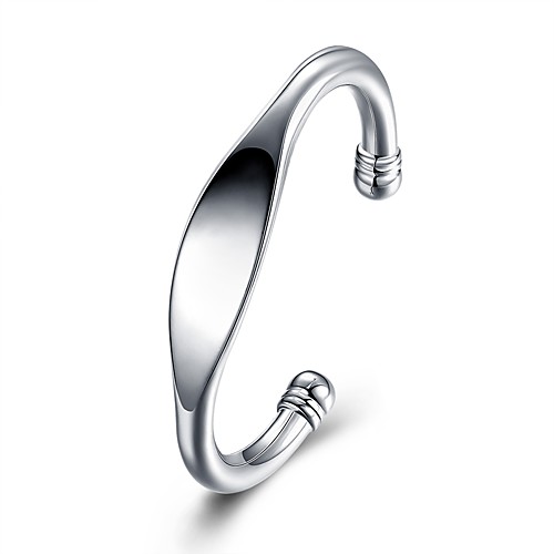 

Men's Bracelet Bangles Geometrical Fashion Silver Plated Bracelet Jewelry Silver For Wedding Gift Daily Masquerade Engagement Party Prom