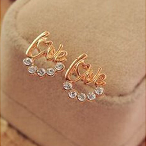 

Women's Stud Earrings Simple Elegant Rhinestone Earrings Jewelry Gold For Casual Going out