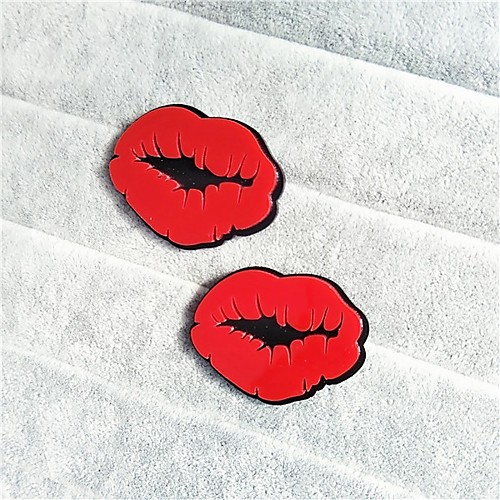 

Women's Stud Earrings Simple Hip-Hop Earrings Jewelry Red For Casual Going out