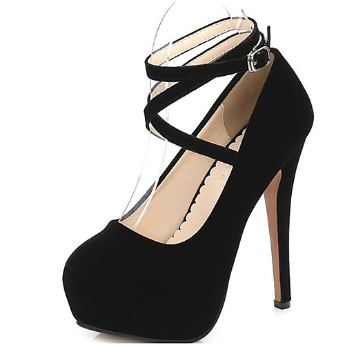 

Women's Heels Plus Size Stiletto Heel Closed Toe Classic Roman Shoes Daily Party & Evening Nubuck Solid Colored Black Red Blue / EU40