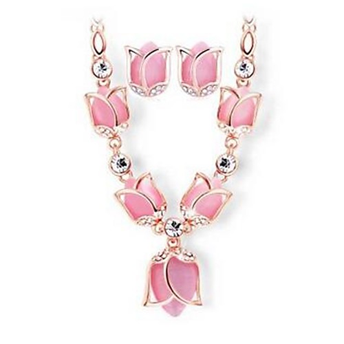 

Women's Stud Earrings Necklace Flower Ladies Classic Fashion Opal Earrings Jewelry Pink / Rose Red For Daily