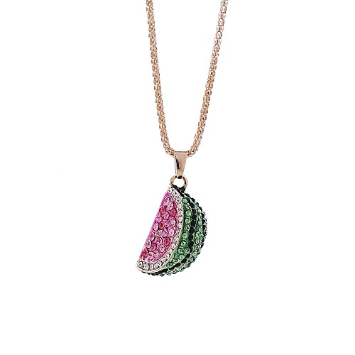 

Women's Pendant Necklace Chain Necklace Watermelon Alloy Yellow Rose Red Red Necklace Jewelry One-piece Suit For Going out Valentine