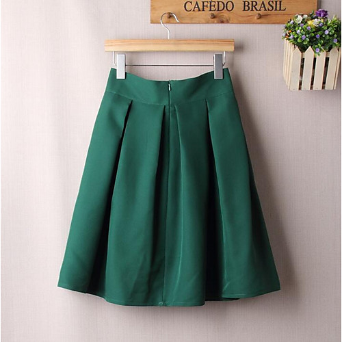

Women's Daily Cotton Skirts Solid Colored White Black Blue