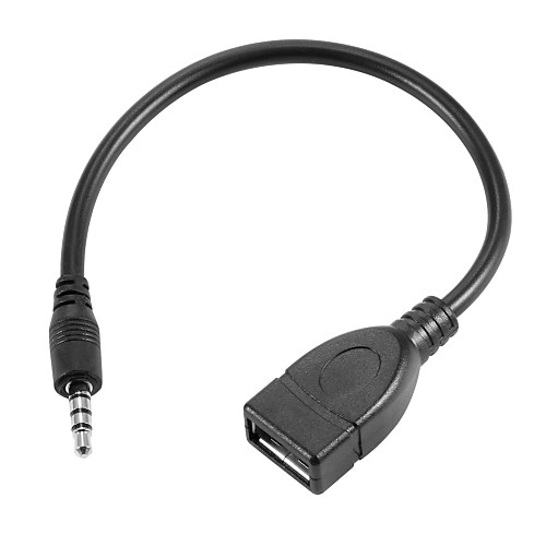 

0.2M Sync 3.5mm Male Car AUX Audio Plug Jack to USB Female Cord Converter Cable